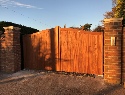 Sapele Hardwood gates, treated brown 
