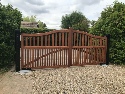 Rear view, Sapele Hardwood treated in light brown